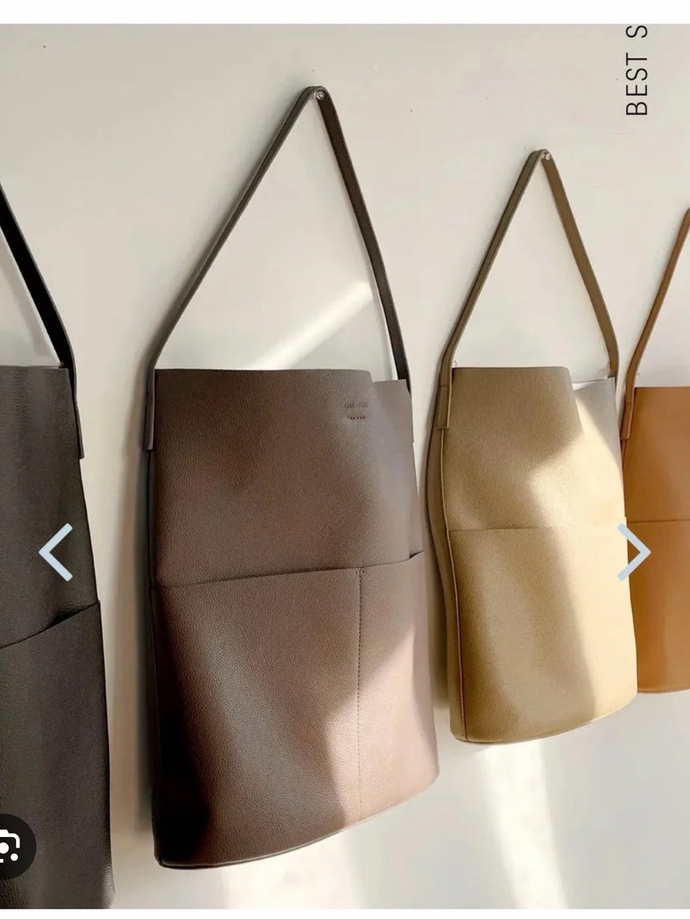 Oak & Fort Vegan Leather City Tote Bag in Brown